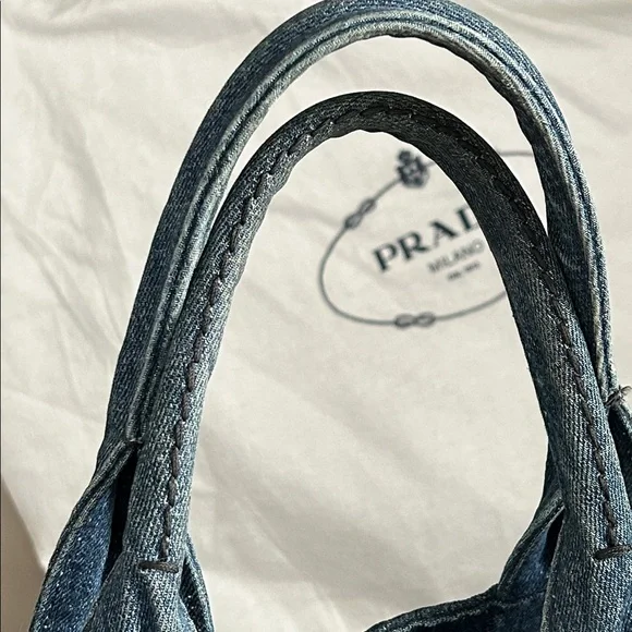 Prada Canapa Denim Tote – Lg | Authentic 💙 - Picture 7 of 17